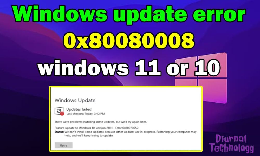 Windows Update Error 0X80080008 Troubleshoot and Resolve with Ease